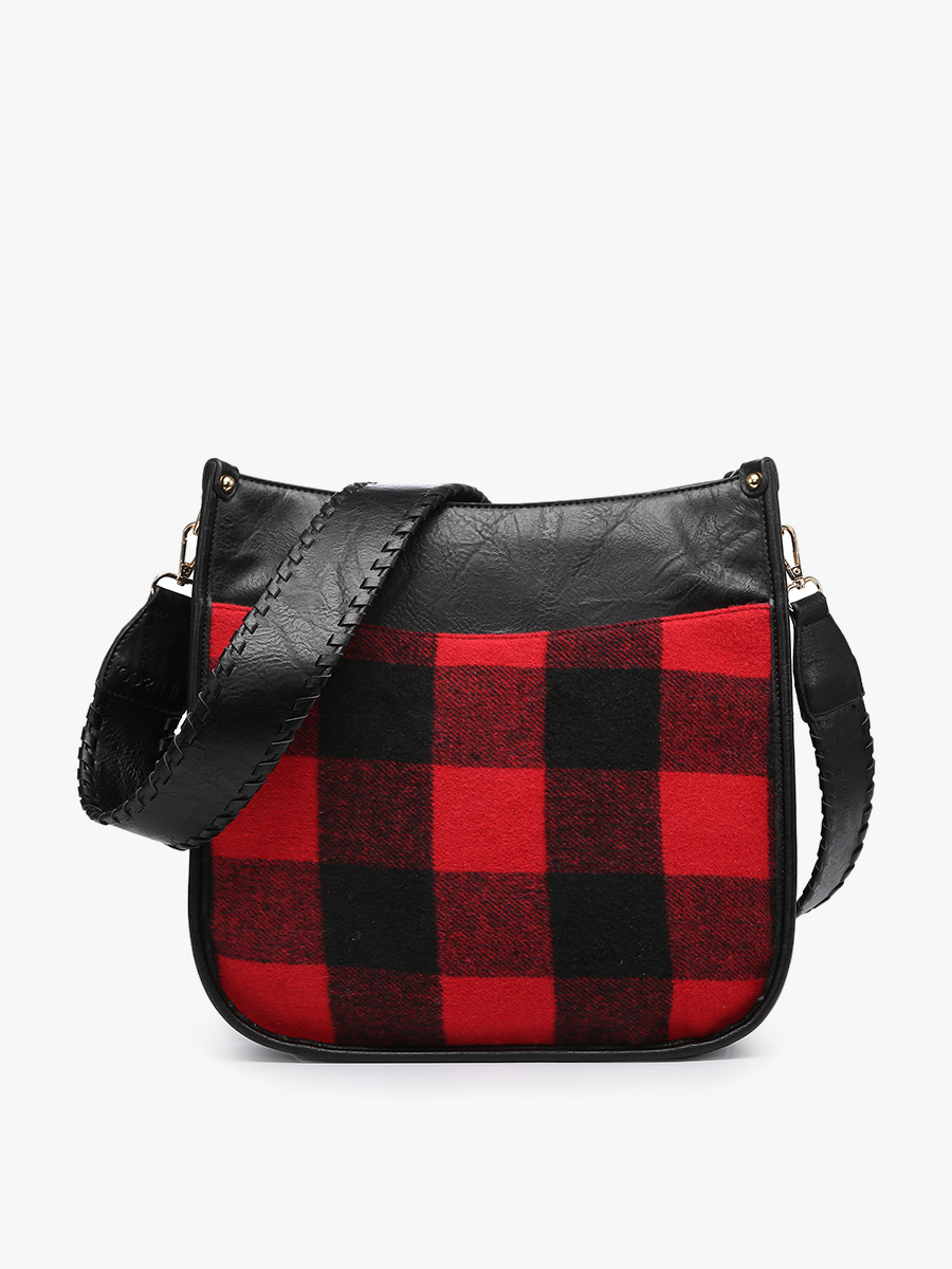 Chloe Plaid Crossbody with Guitar Strap | M1977PLD
