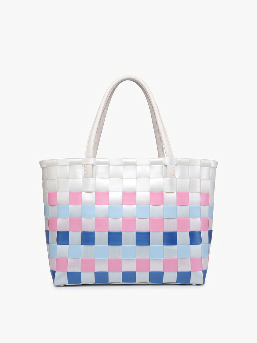 M2334 Abigail Basketweave Tote Bag – Vegan Leather Straps
