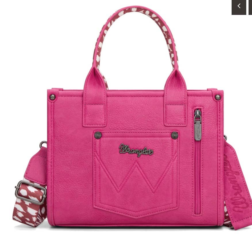 Wrangler Deer Print Tote/Crossbody - Hot Pink