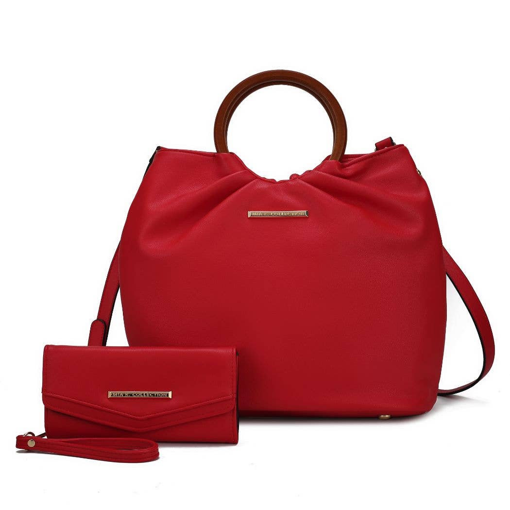 Leilani Vegan Leather Tote Bag with Wallet by Mia K