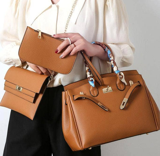 413 Kelly bag tote shoulder bag 3-piece set