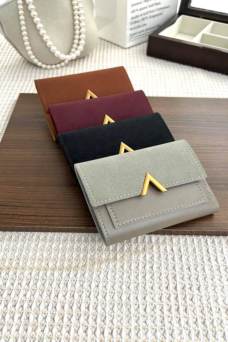 Vegan Leather Compact Trifold Wallet