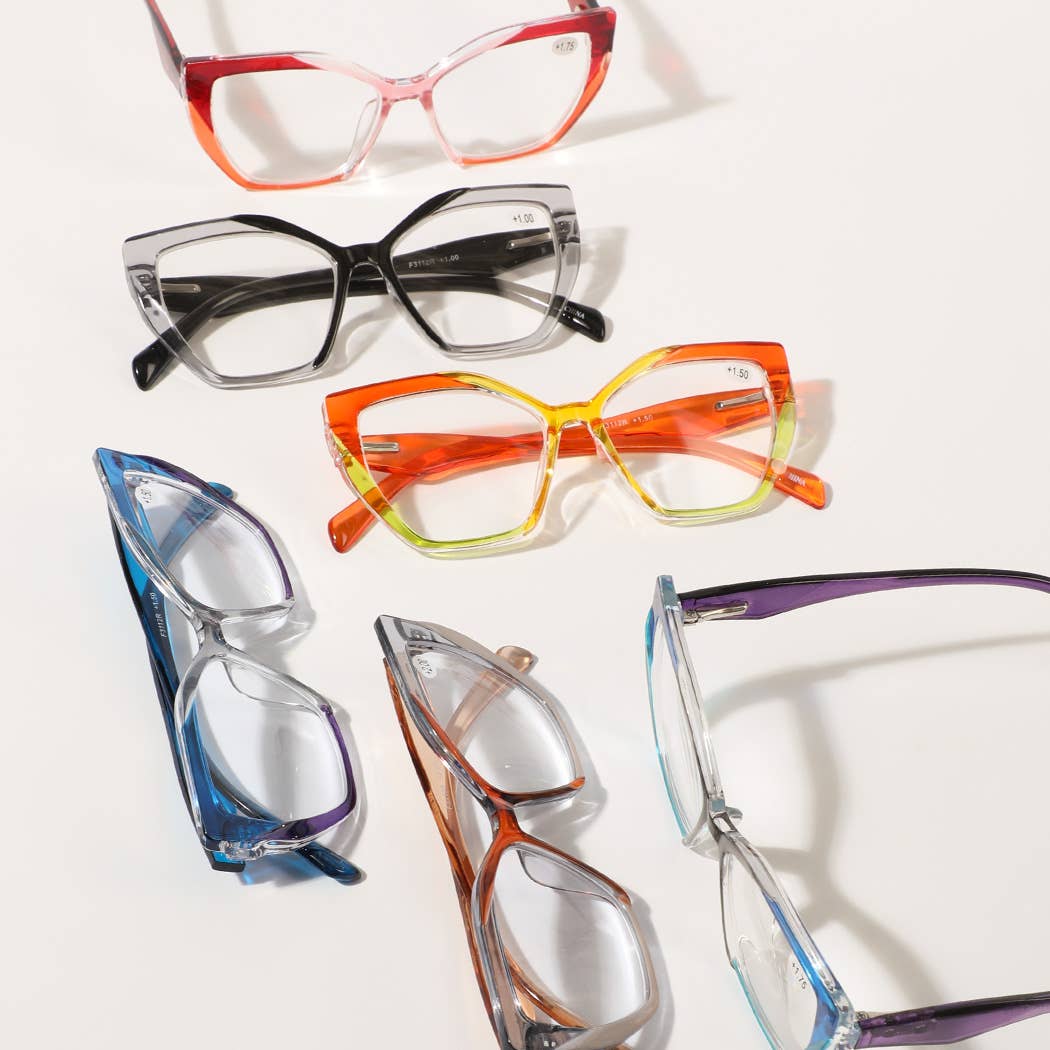 Multi-Tone Transparent Frame Reading Glasses