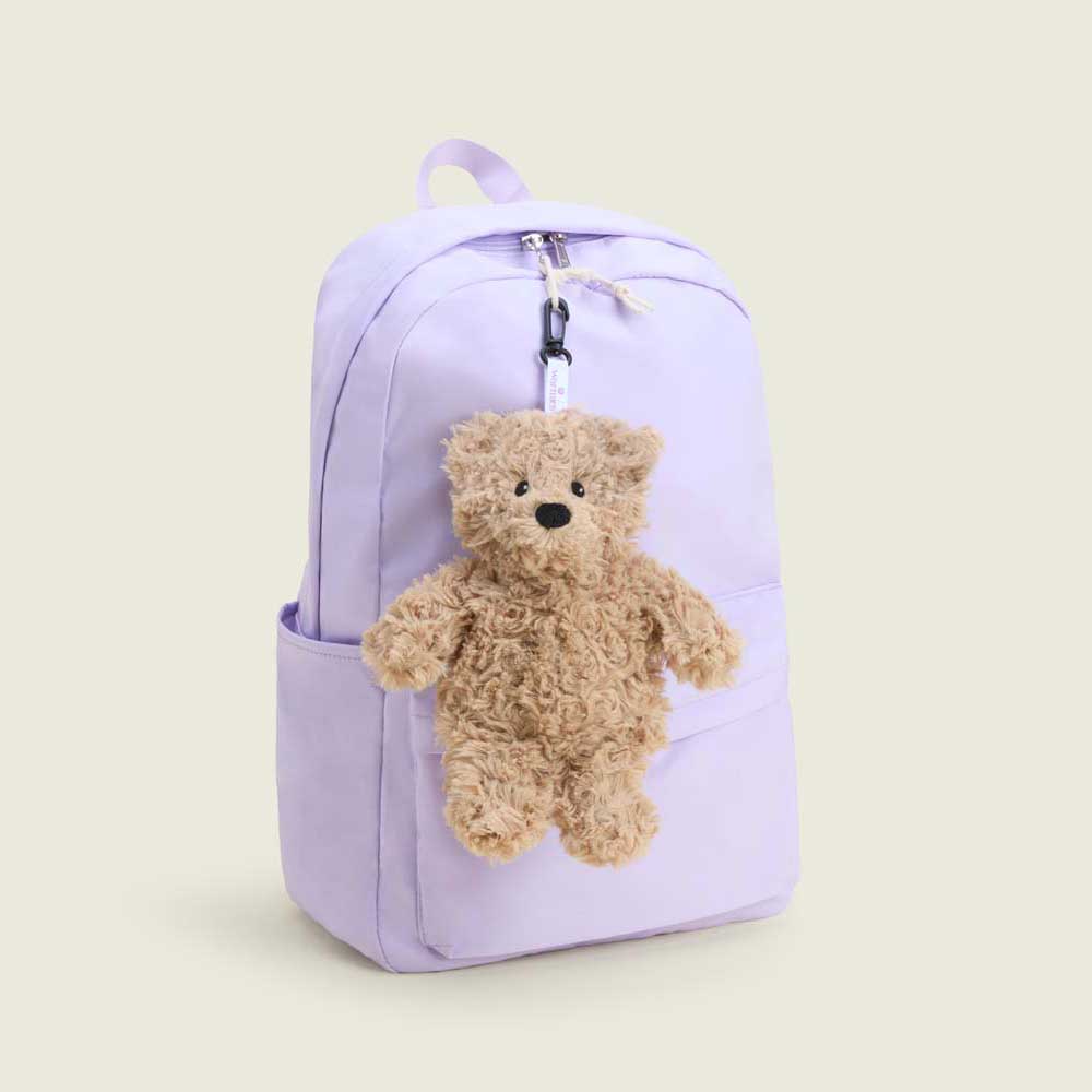 Brown Curly Bear Bag Charm