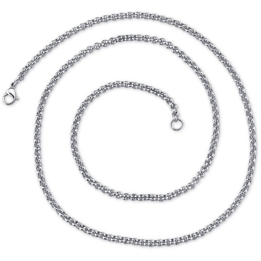418 - 22 Inch 2mm Stainless Steel Rolo Link Chain Necklace