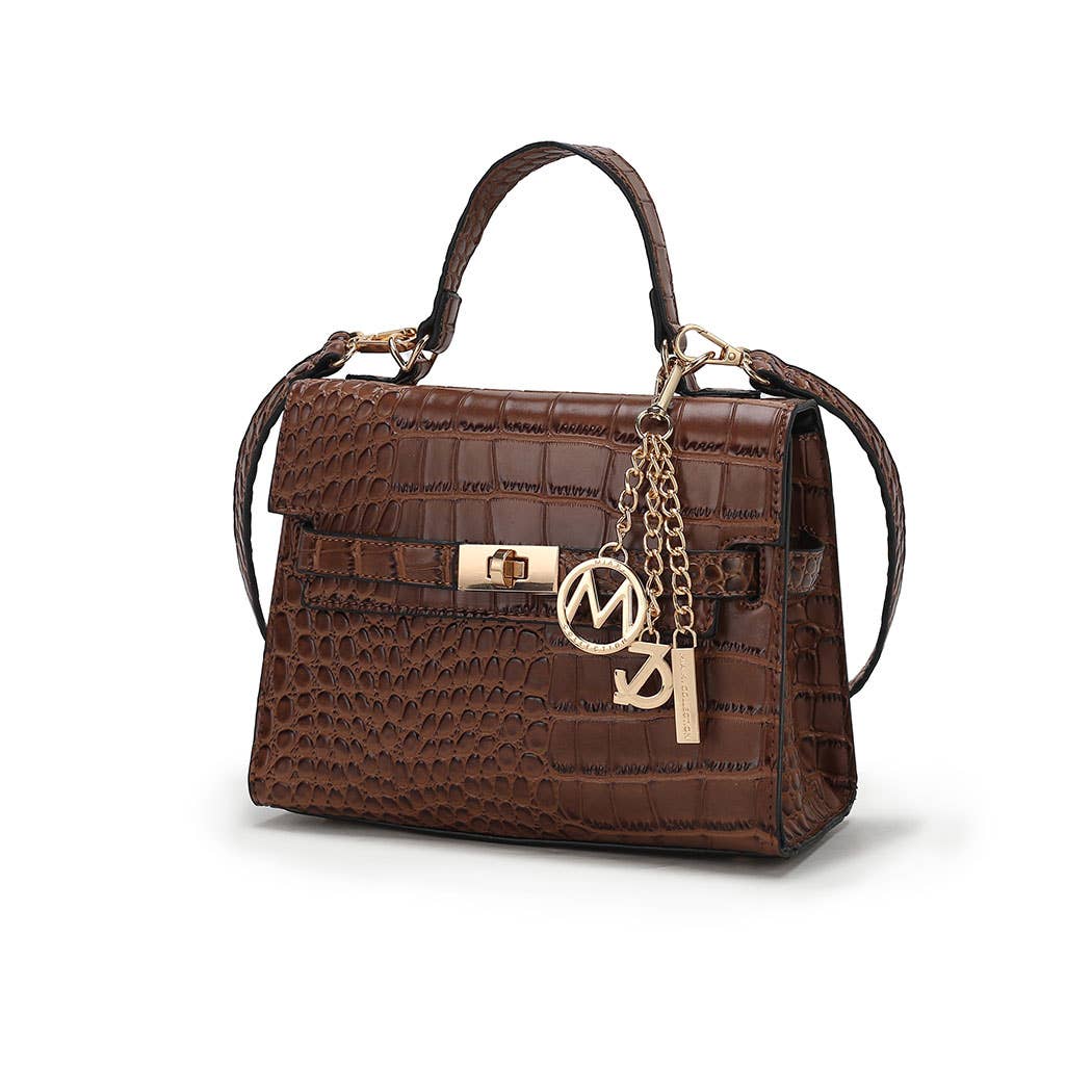 384 Naomi Satchel Handbag Vegan Crocodile Leather Women by Mia K