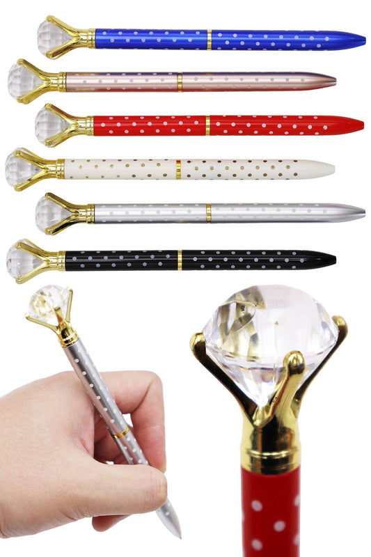 Bling Diamond Metallic Polka Dot Pen -