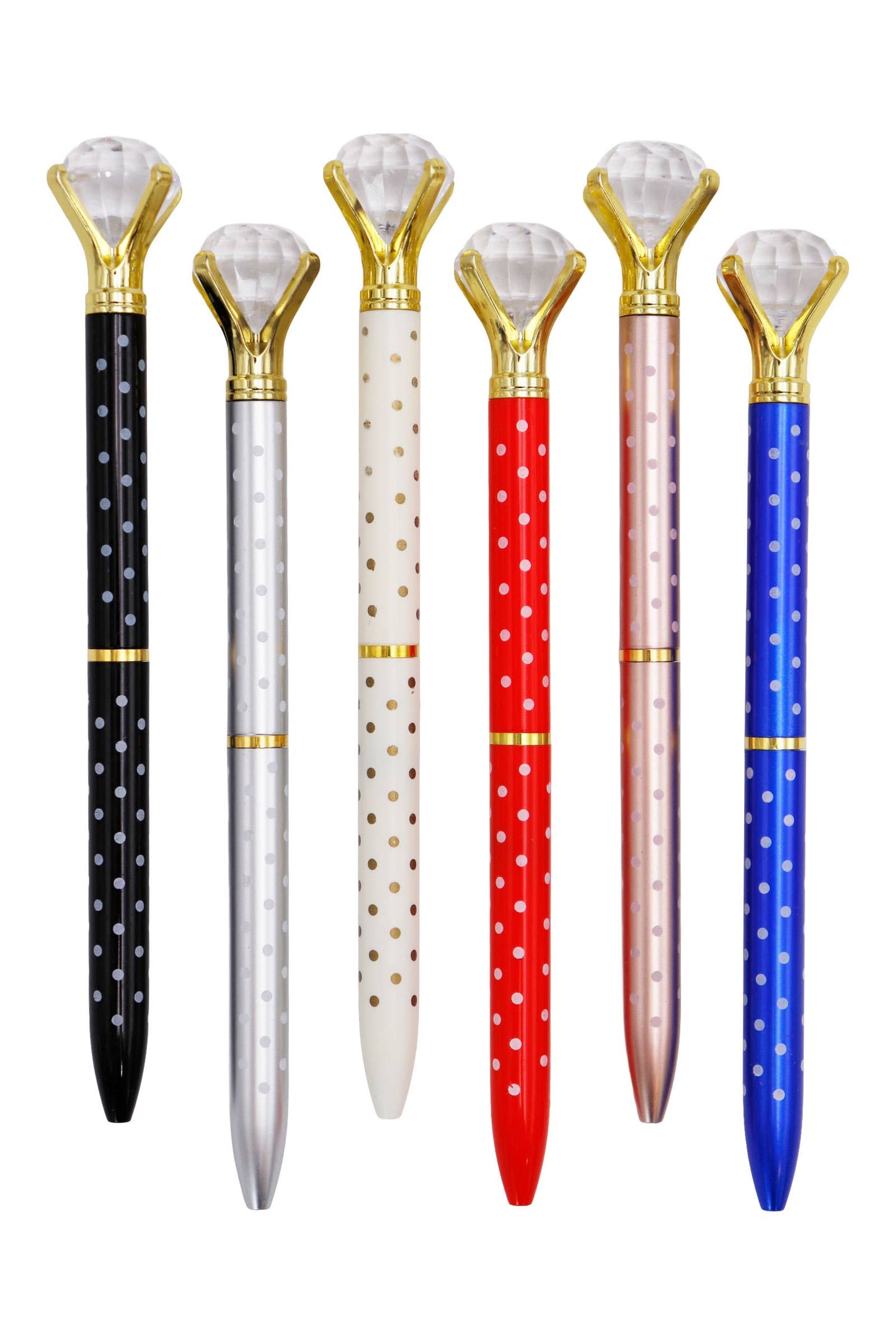Bling Diamond Metallic Polka Dot Pen -