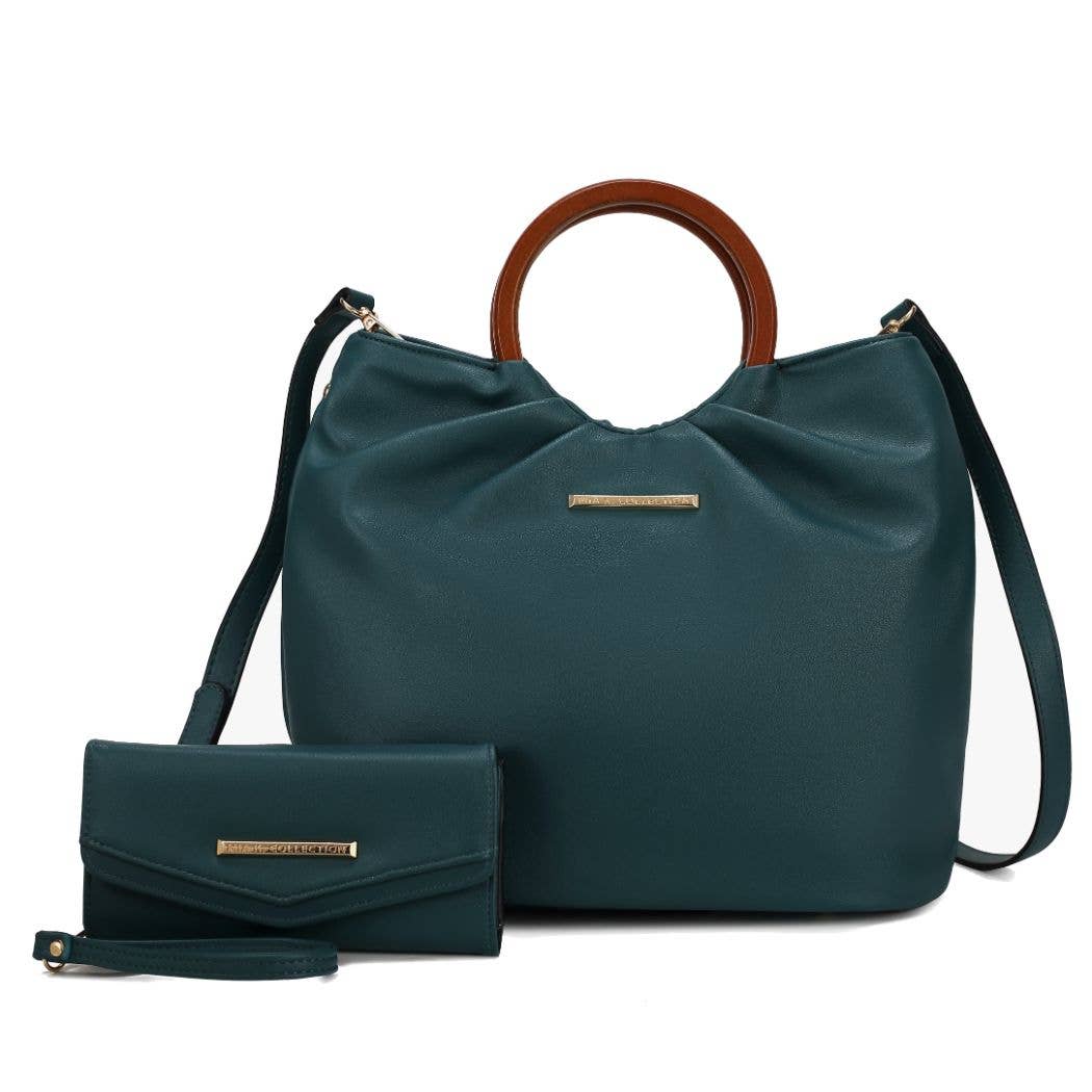 Leilani Vegan Leather Tote Bag with Wallet by Mia K
