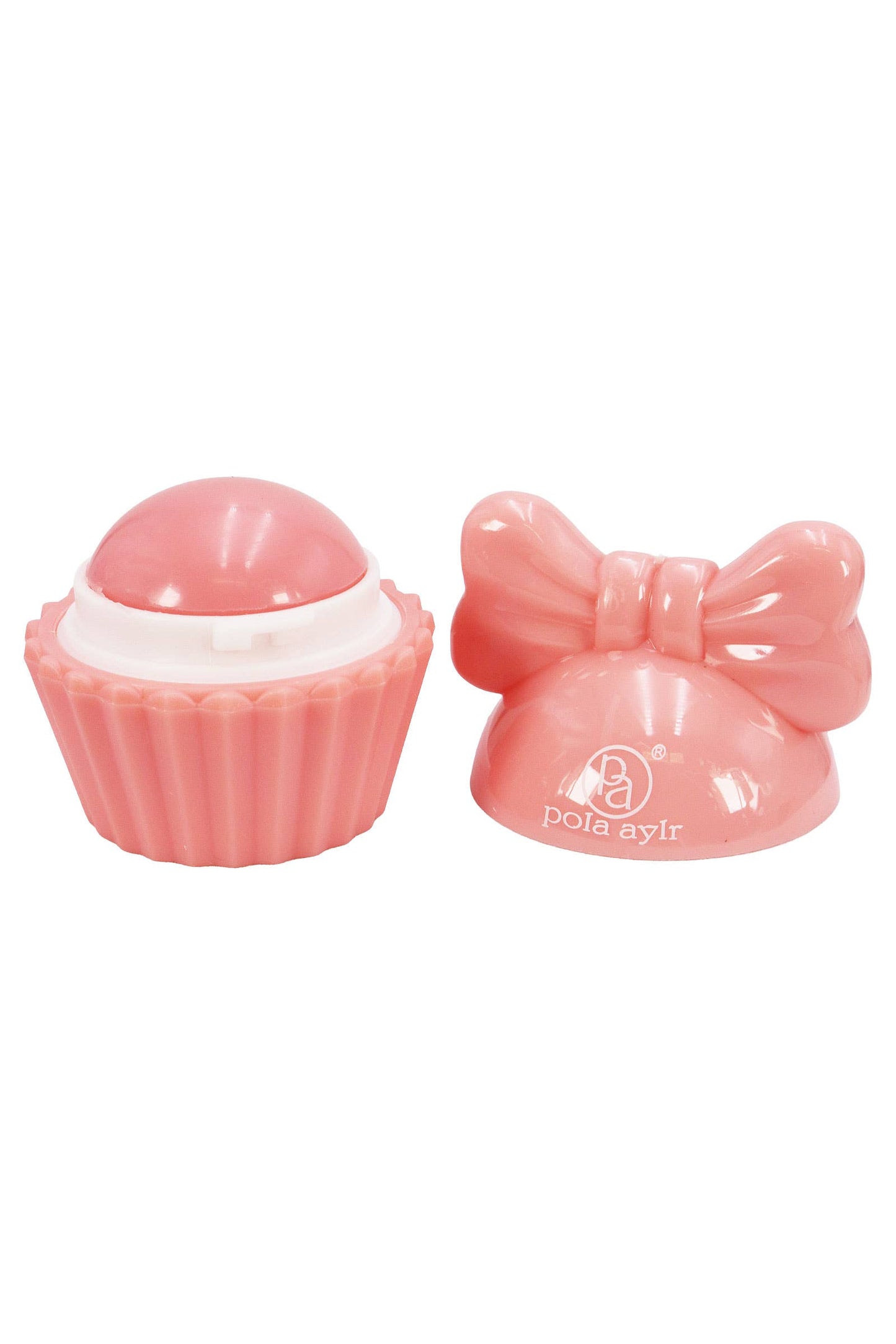 Cupcake Ribbon Bow Round Lip Balm -