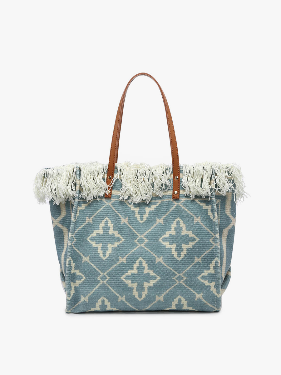 M2091 Madison Handwoven Fringe Tote – Woven Cotton Bag