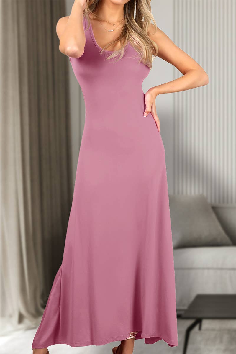 AWDMD281-P_SLEEVELESS TANK TOP STYLE MAXI DRESS