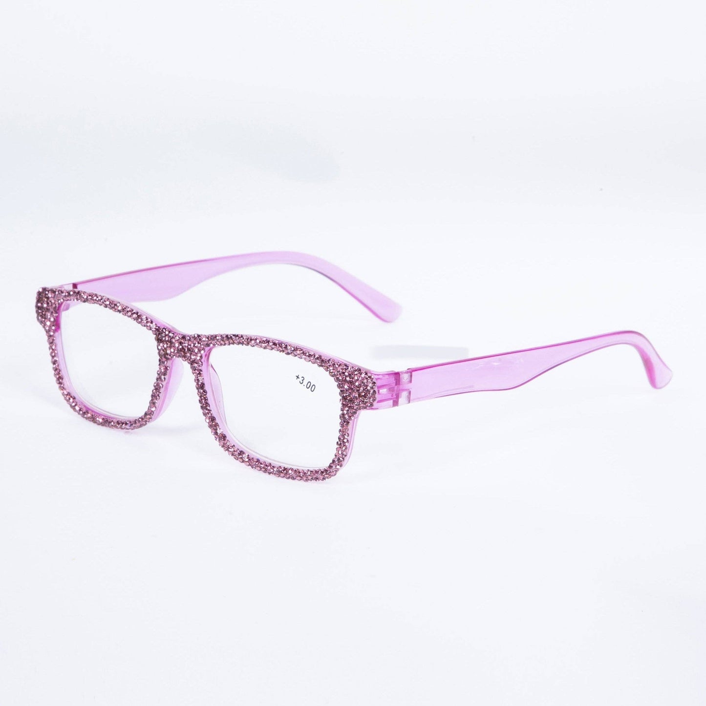 Handmade Rhinestone Rectangle Reader Glasses G0497 - Purple