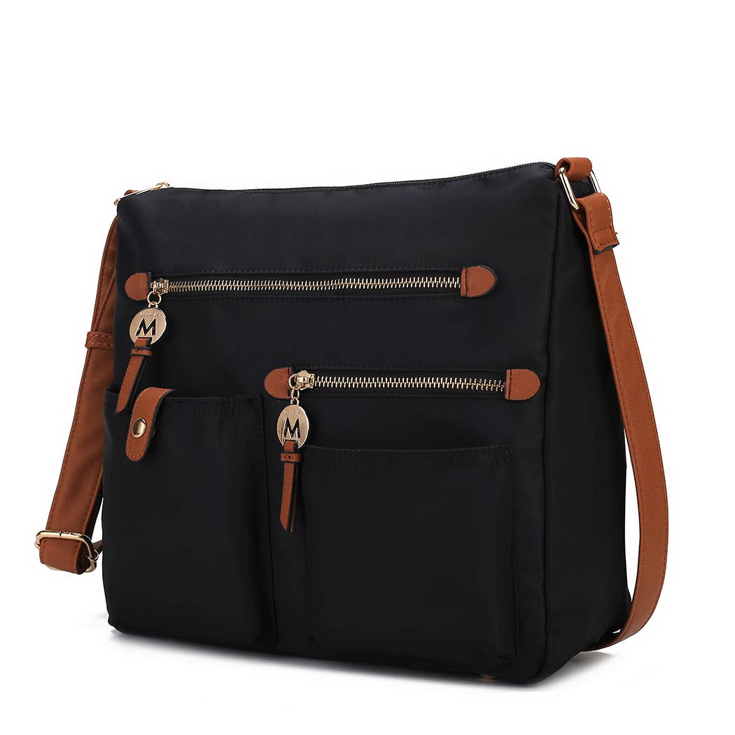 380 Serena Color-Block Nylon Women Shoulder Handbag by Mia K