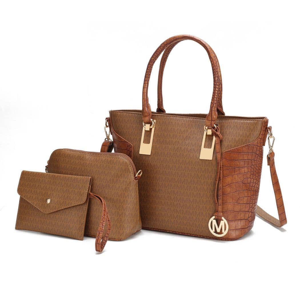 MKF Shonda 3PC Tote Handbag Women Vegan Leather
