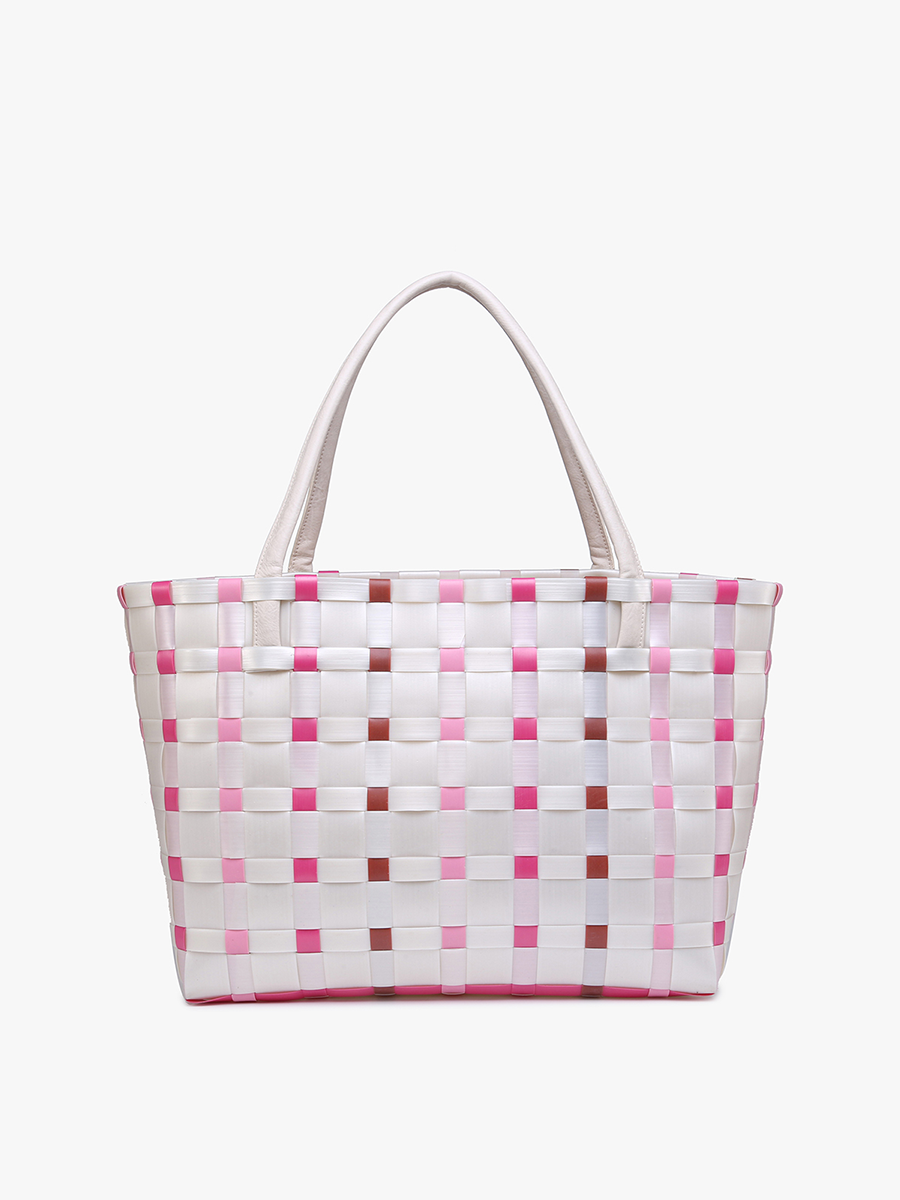M2334 Abigail Basketweave Tote Bag – Vegan Leather Straps