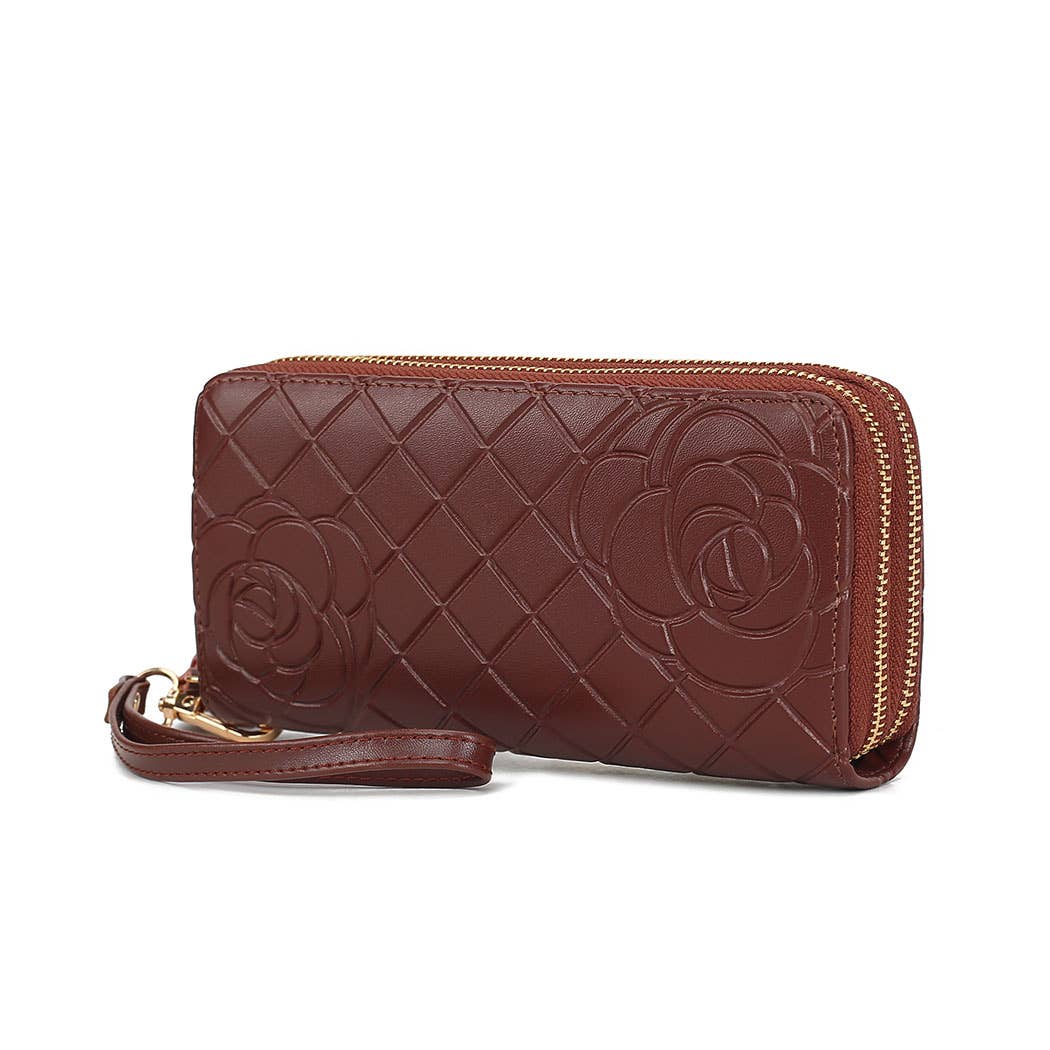 382 MKF Collection Quilted Flower-Embossed Wristlet by Mia K