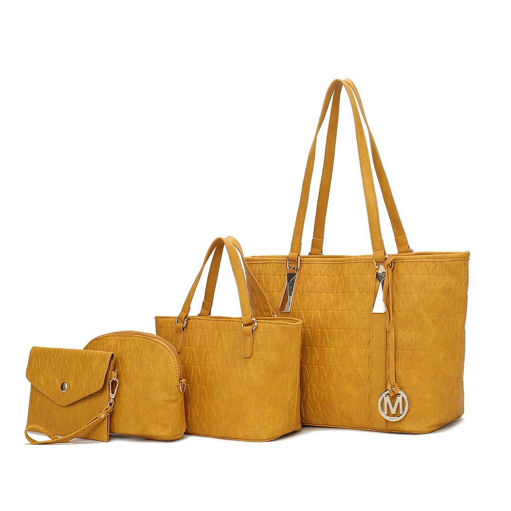 MKF Arya Signature Women’s Tote Bag by Mia K- 4 PCS Sets