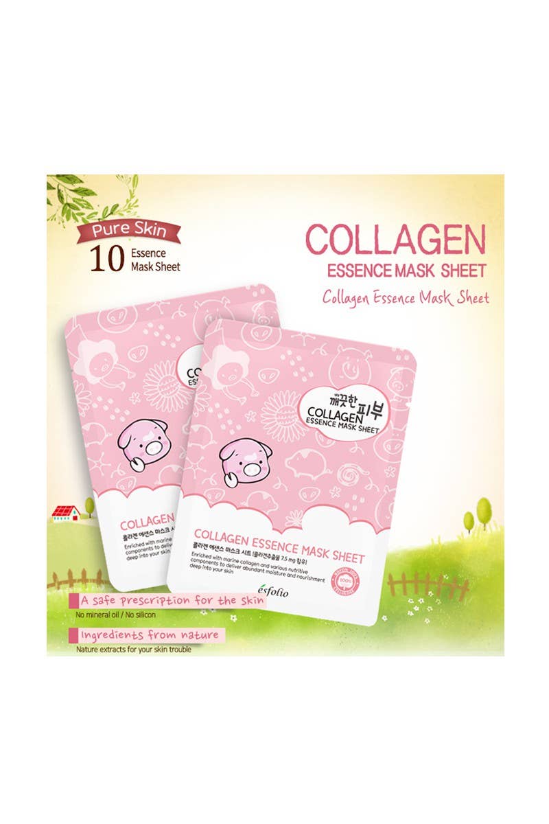 2834 Esfolio ESMPPUCO Collagen Essence Facial Mask Sheet