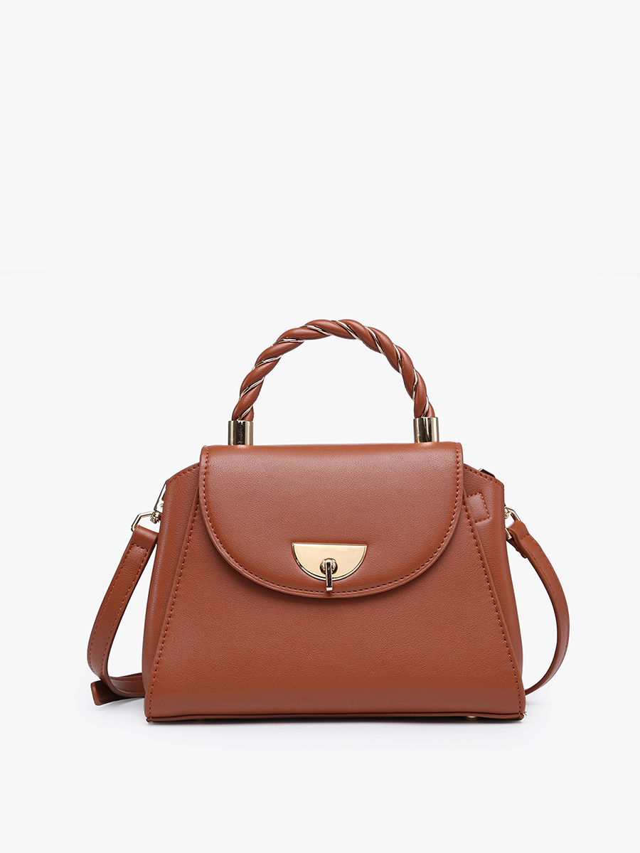 Clarke Twist Lock Small Satchel –Braided Handle Bag | EH2252