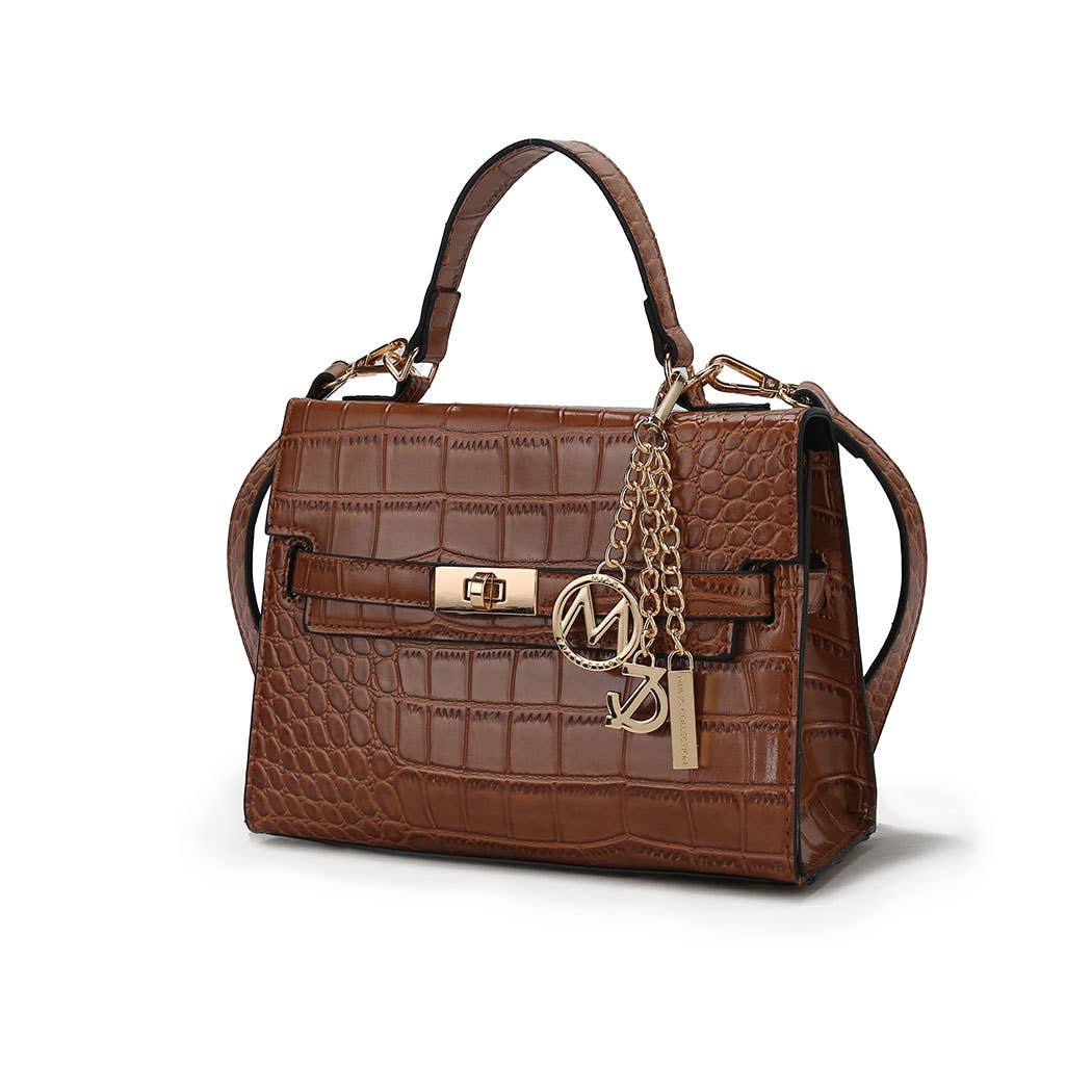 384 Naomi Satchel Handbag Vegan Crocodile Leather Women by Mia K