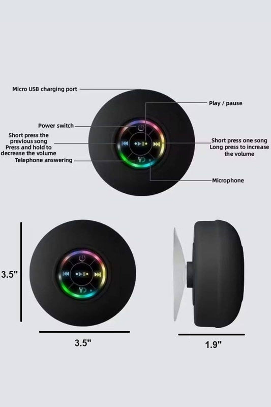 Portable Bathroom Bluetooth Led Speaker