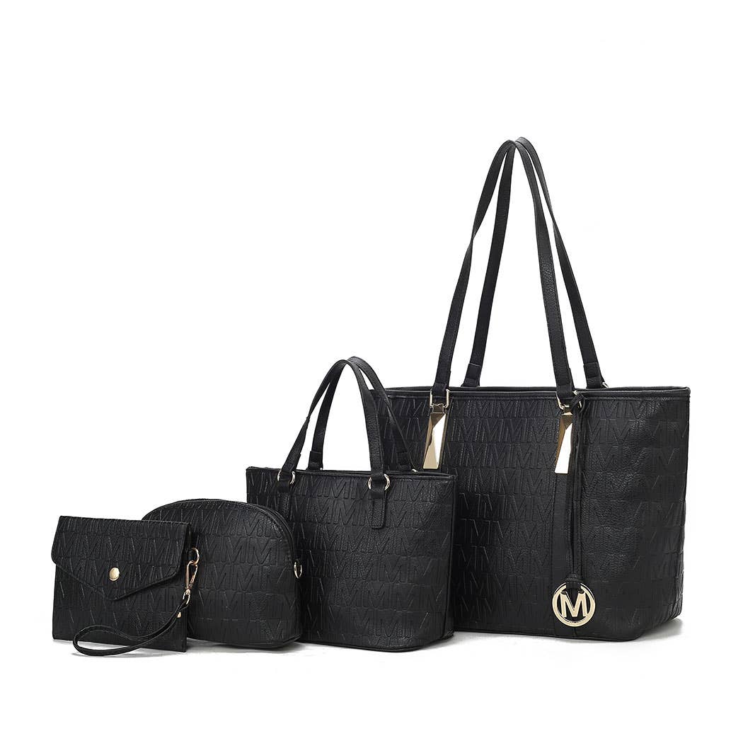 MKF Arya Signature Women’s Tote Bag by Mia K- 4 PCS Sets