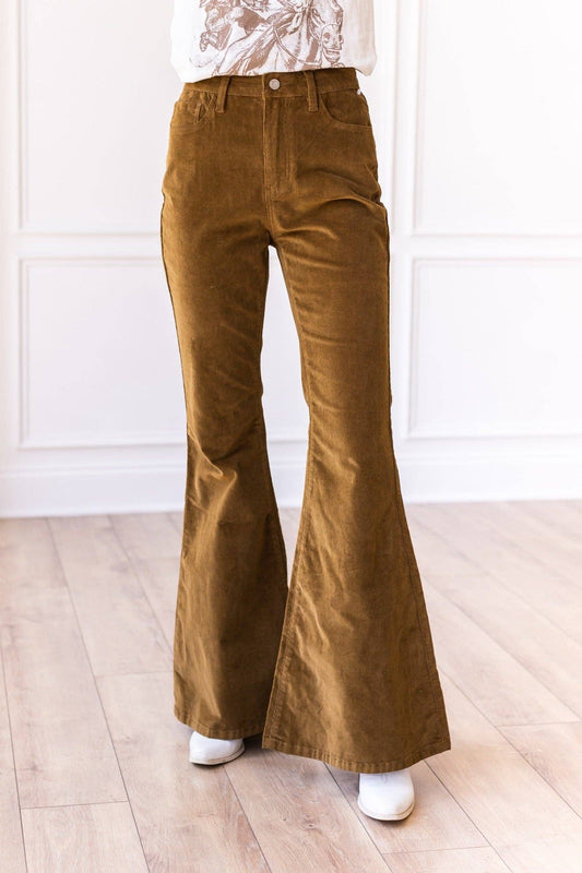 Tan Corduroy Flare Pants