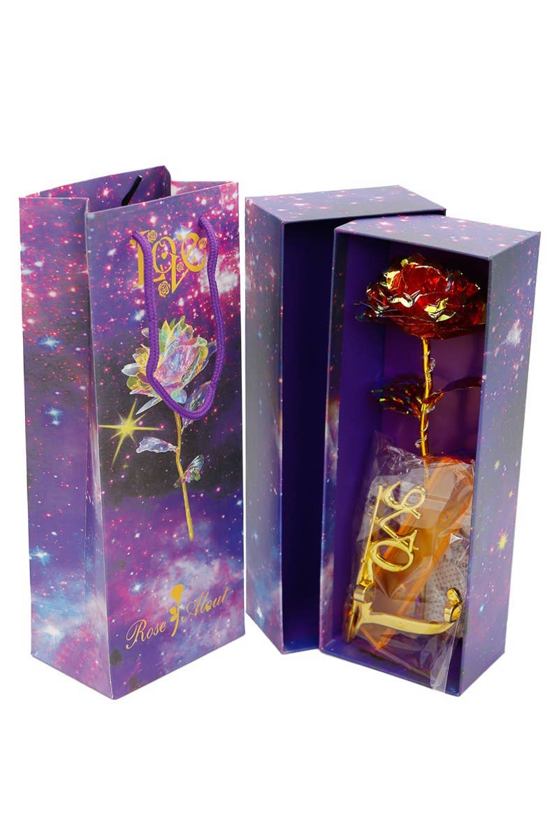 Holographic Led Light-up Galaxy Rose Gift Box
