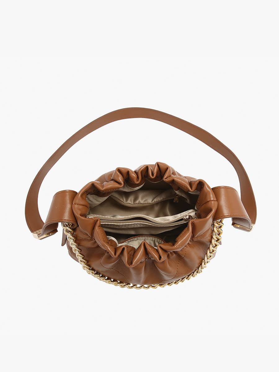 JN2585 Sydney Ruched Bucket Bag – Crossbody Style
