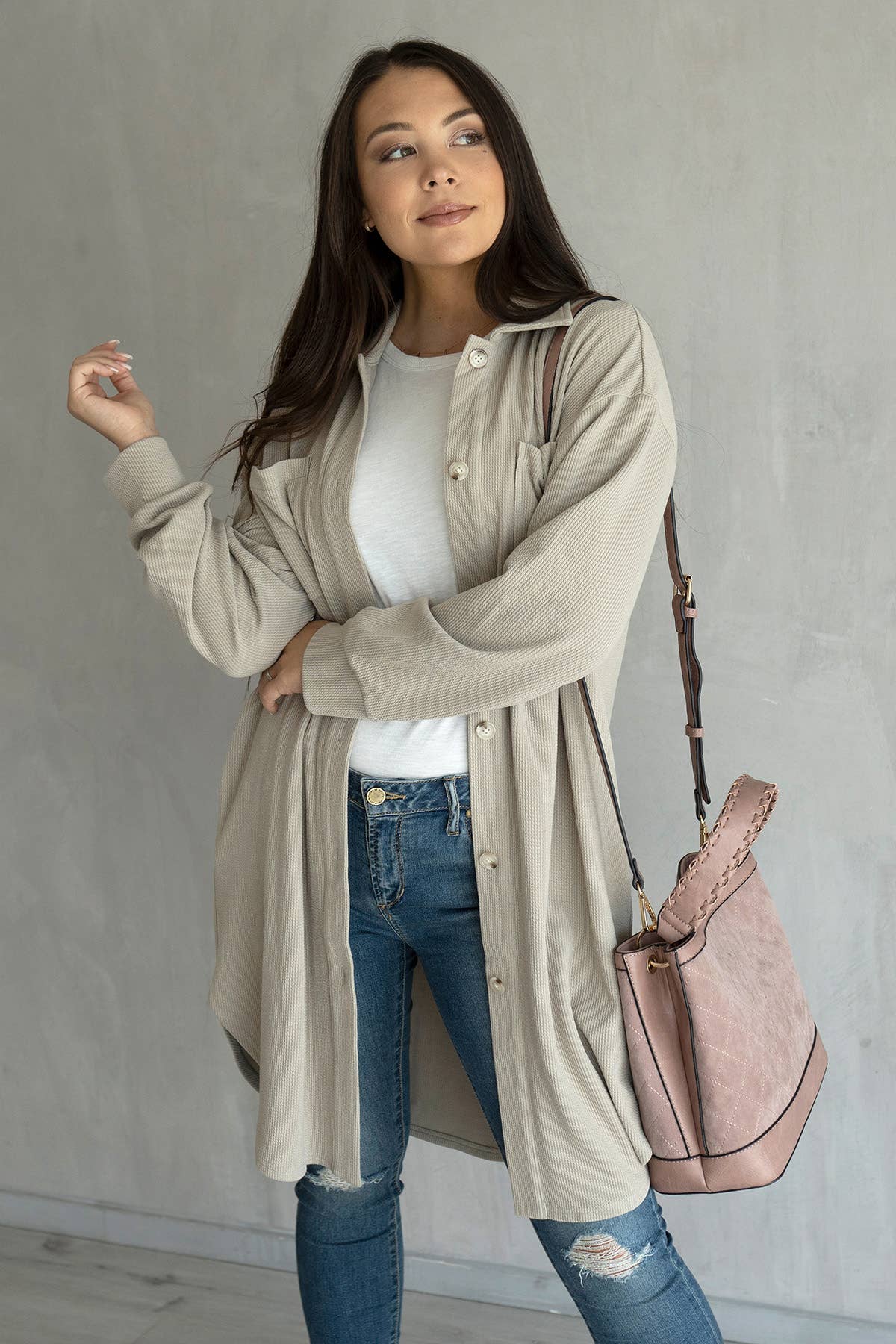 Edith Long Shacket with Pockets | SKT2205