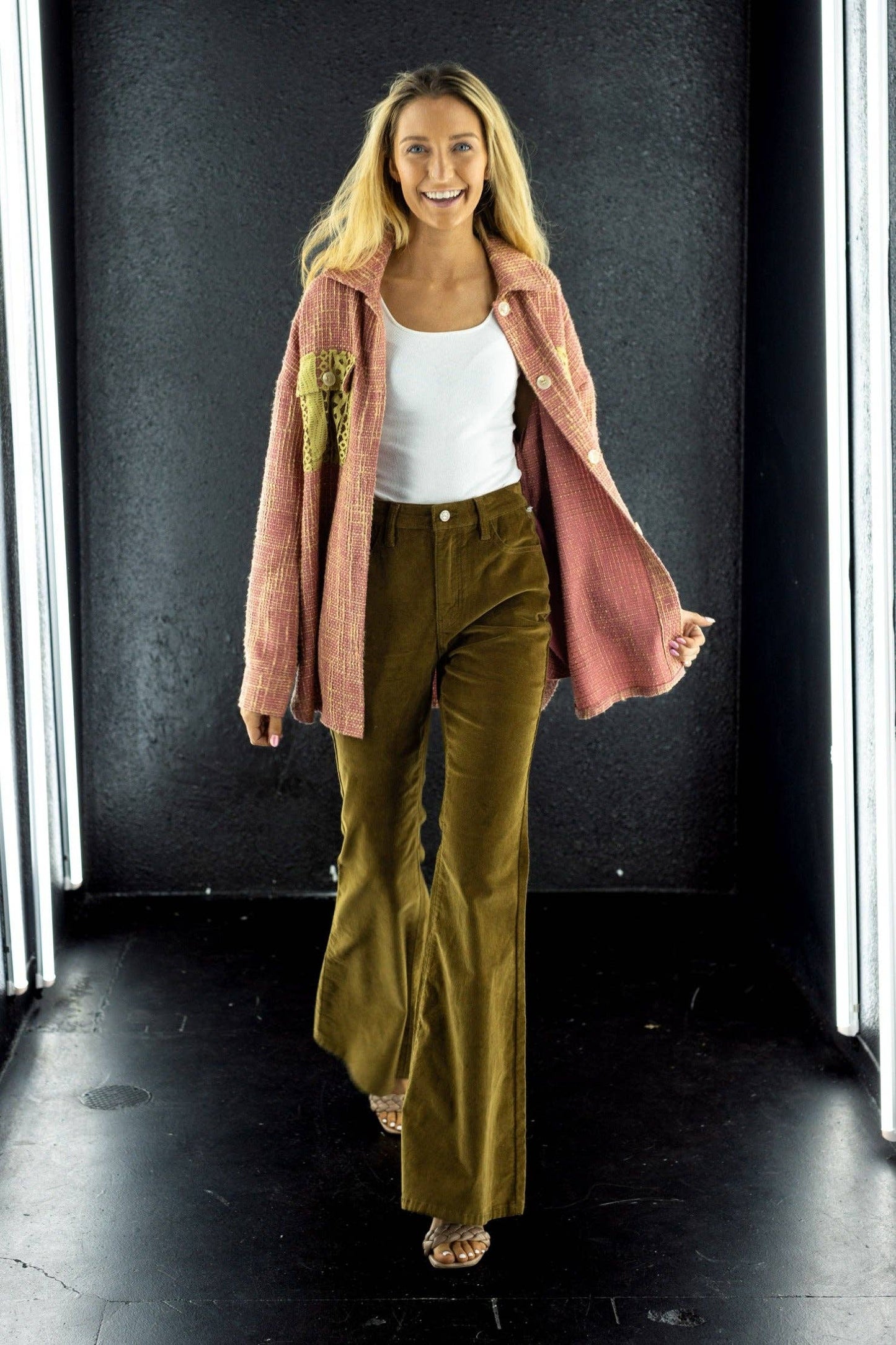 Tan Corduroy Flare Pants