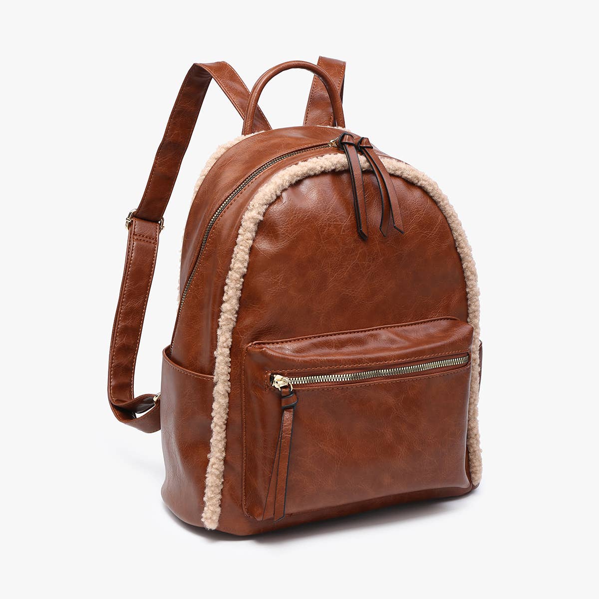 BP2420 Sherpa Trim Backpack – Front Pocket Vegan Bag