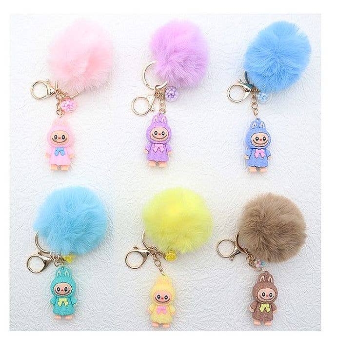 168 Funny Pompom Handbag Charm Key Chain