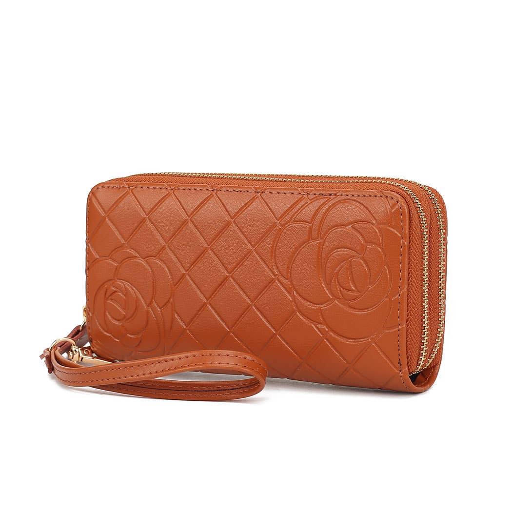 382 MKF Collection Quilted Flower-Embossed Wristlet by Mia K