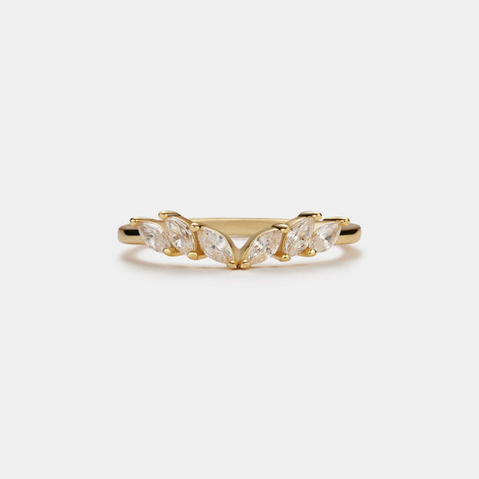 Minimalist Wing Band Stacking Ring in 925 Sterling Silver