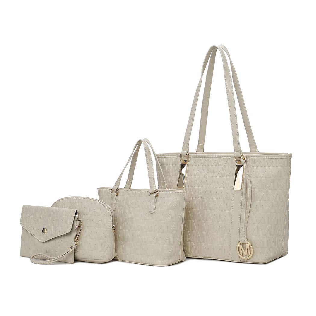 MKF Arya Signature Women’s Tote Bag by Mia K- 4 PCS Sets
