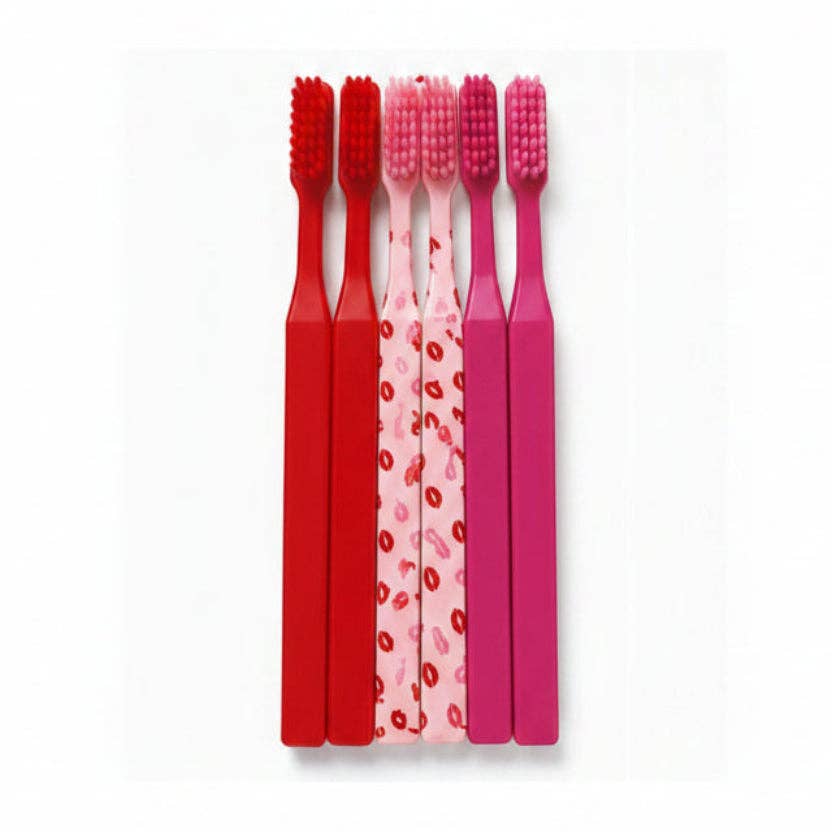 Juicy Couture Kiss Print Toothbrush Set, 6 Count