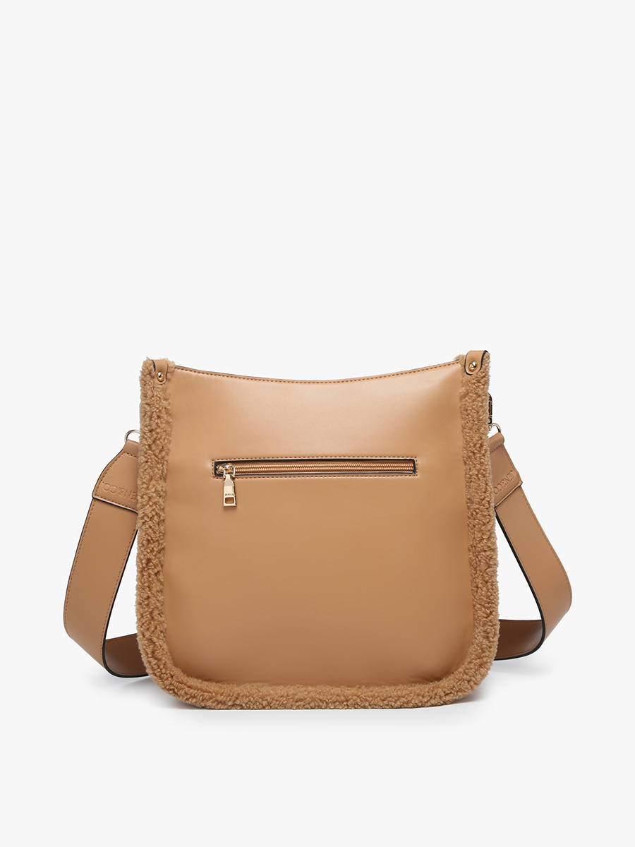 Chloe Teddy Trim Crossbody with Guitar Strap | M1977TED