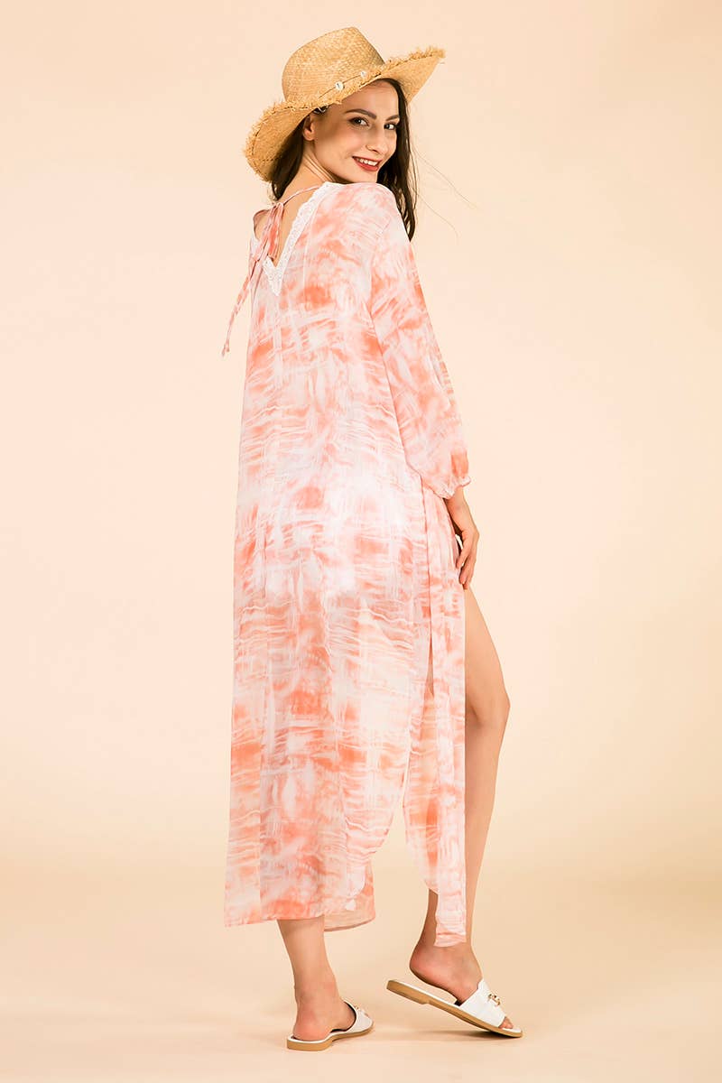 KM2116 Emily Long Printed Kimono