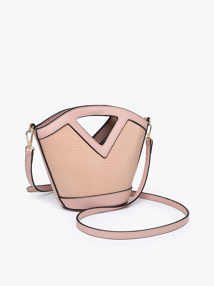 M2269SNK Ashlyn Snake-Textured Bucket Bag – Crossbody