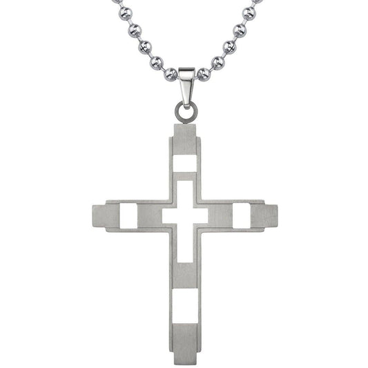 424 - 8058 Premium Titanium Cross Pendant