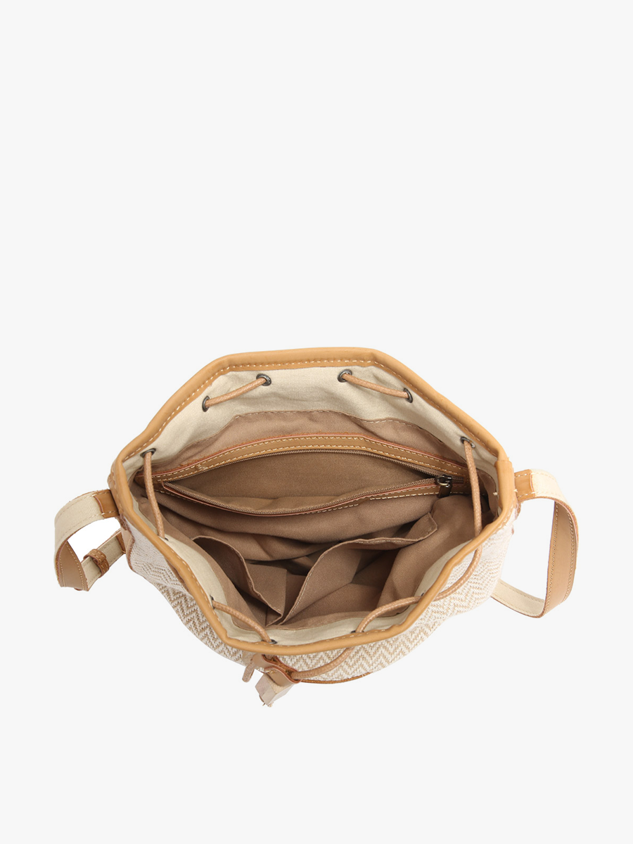 M2063 Augusta Woven Bucket Bag w/ Vegan Leather Trim