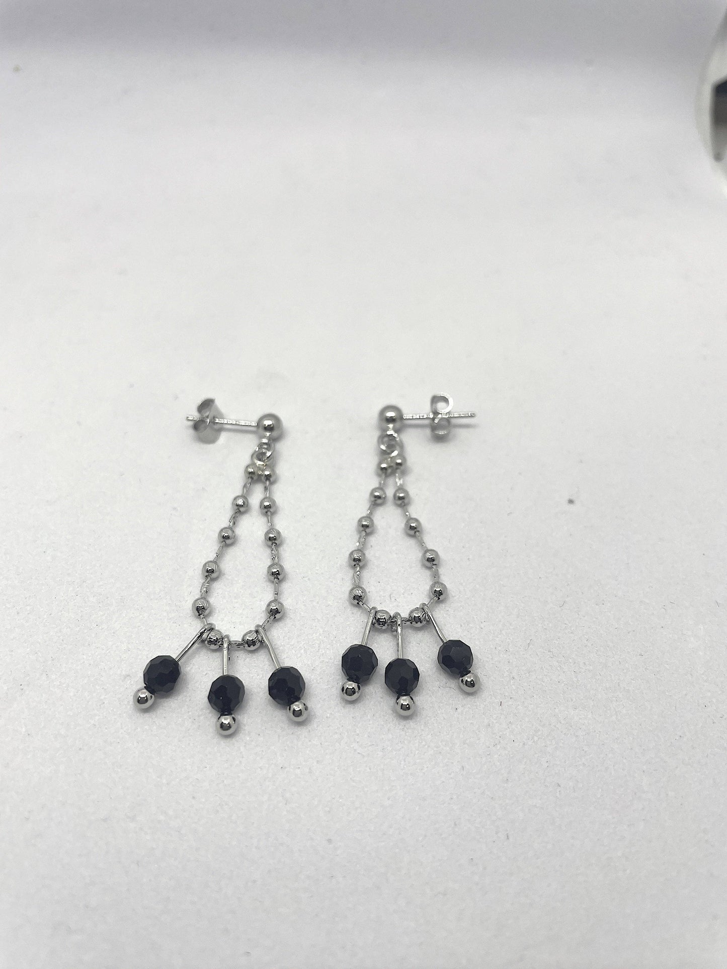 Beaded ball chain earrings