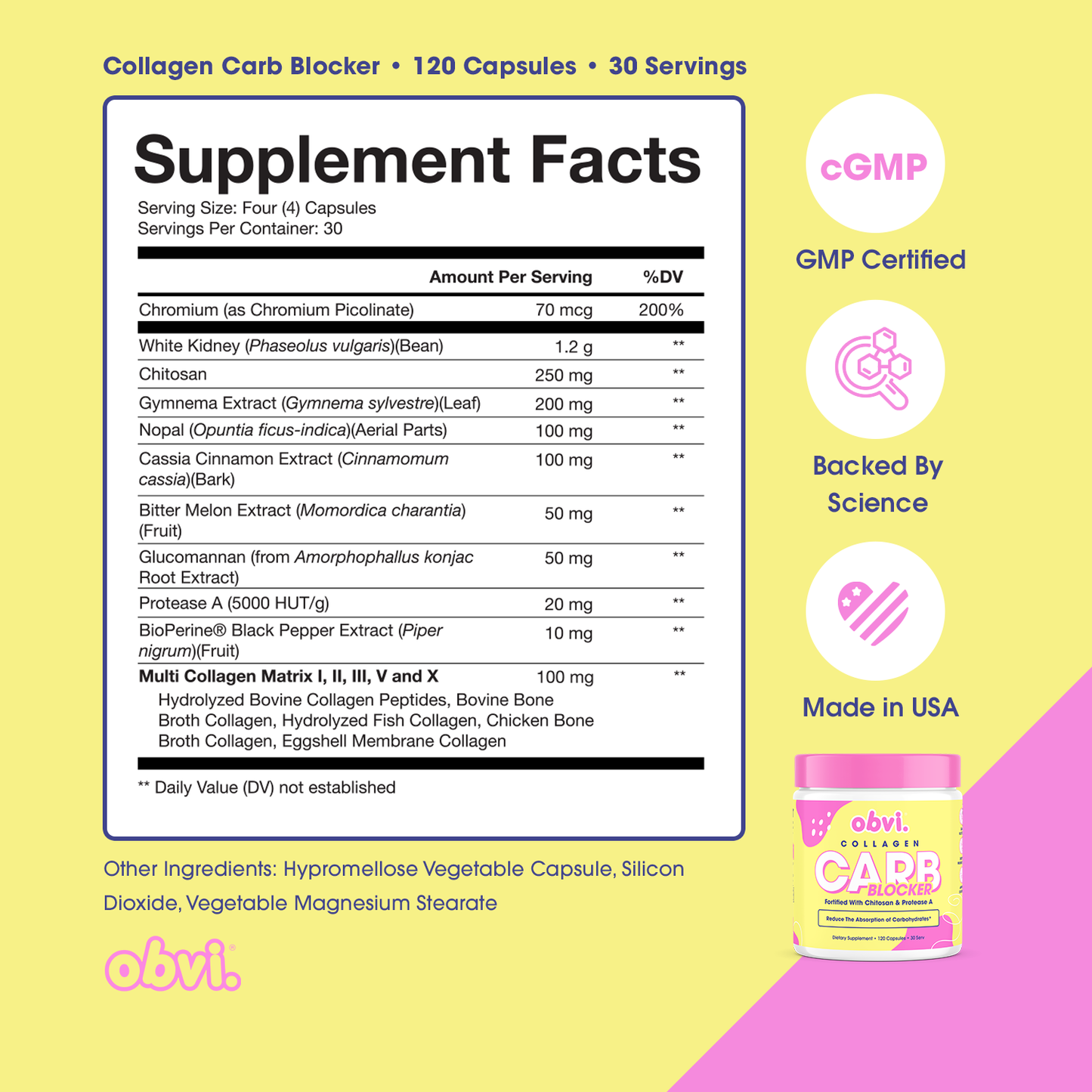 Obvi Collagenic Carb Blocker & Appetite Suppressor