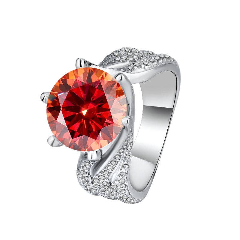 Color Moissanite Engagement Ring in 925 Sterling Silver
