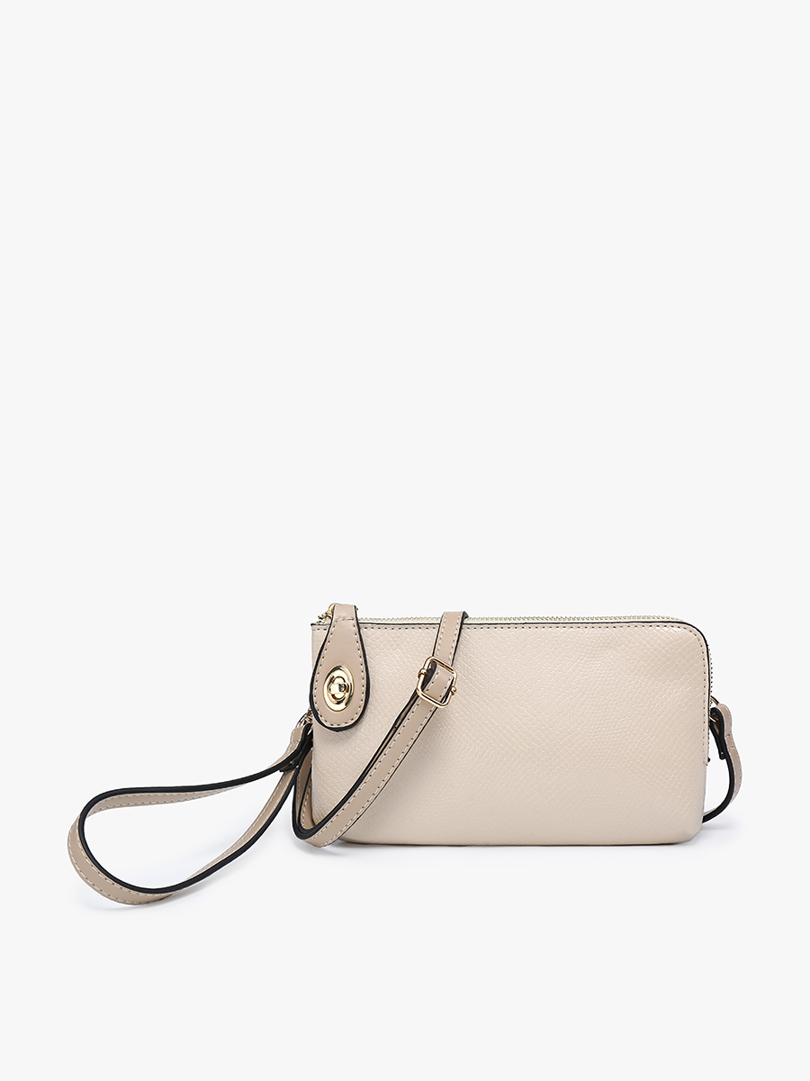 M1818SNK Kendall Snake Twist Lock Crossbody/Wristlet