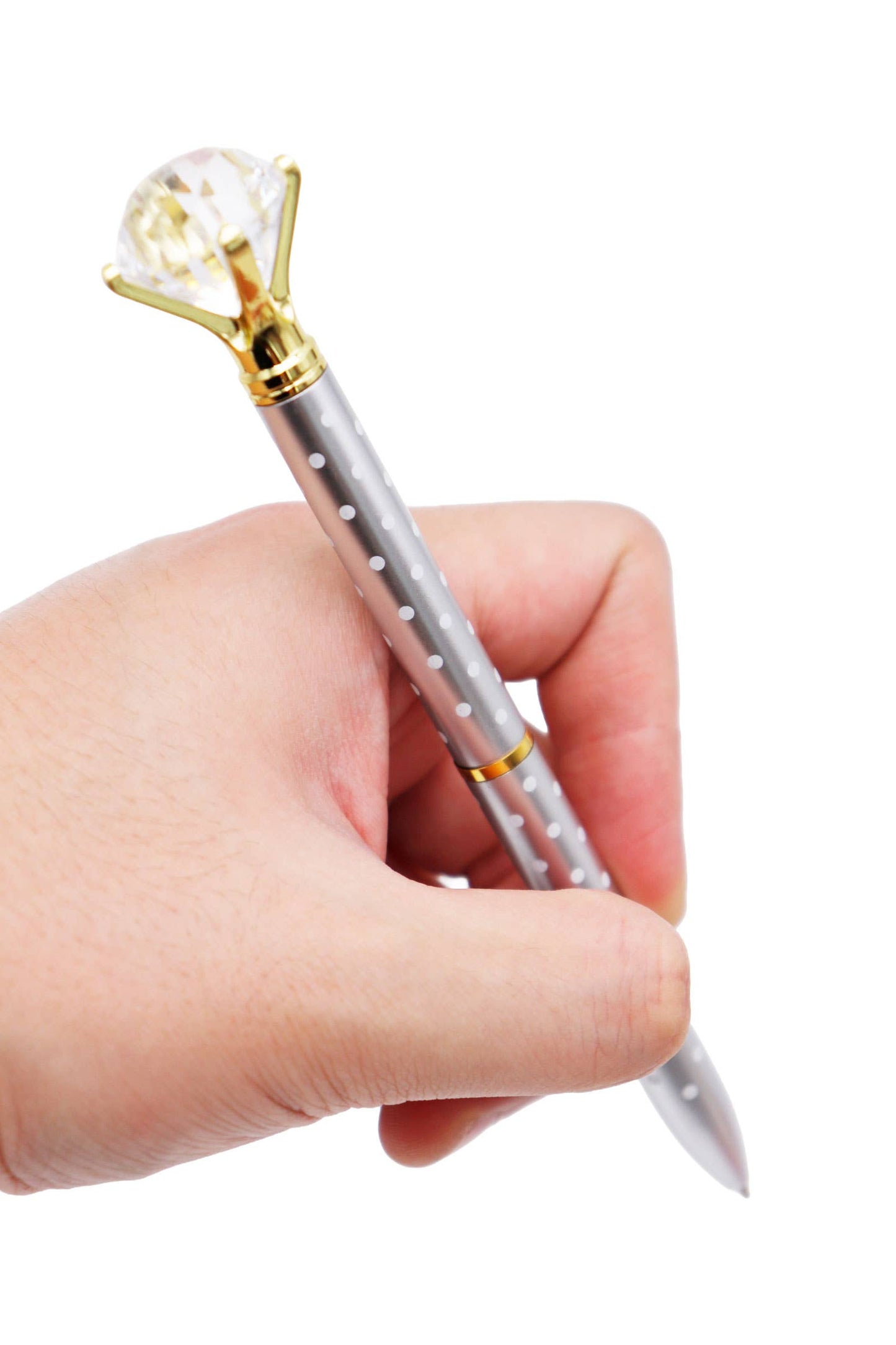 Bling Diamond Metallic Polka Dot Pen -