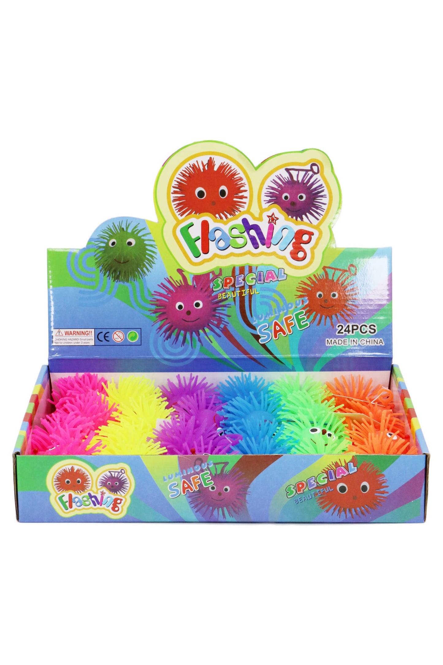 Smiley Puffer LED Light-Up Squishy Ball - 2.5 Inch