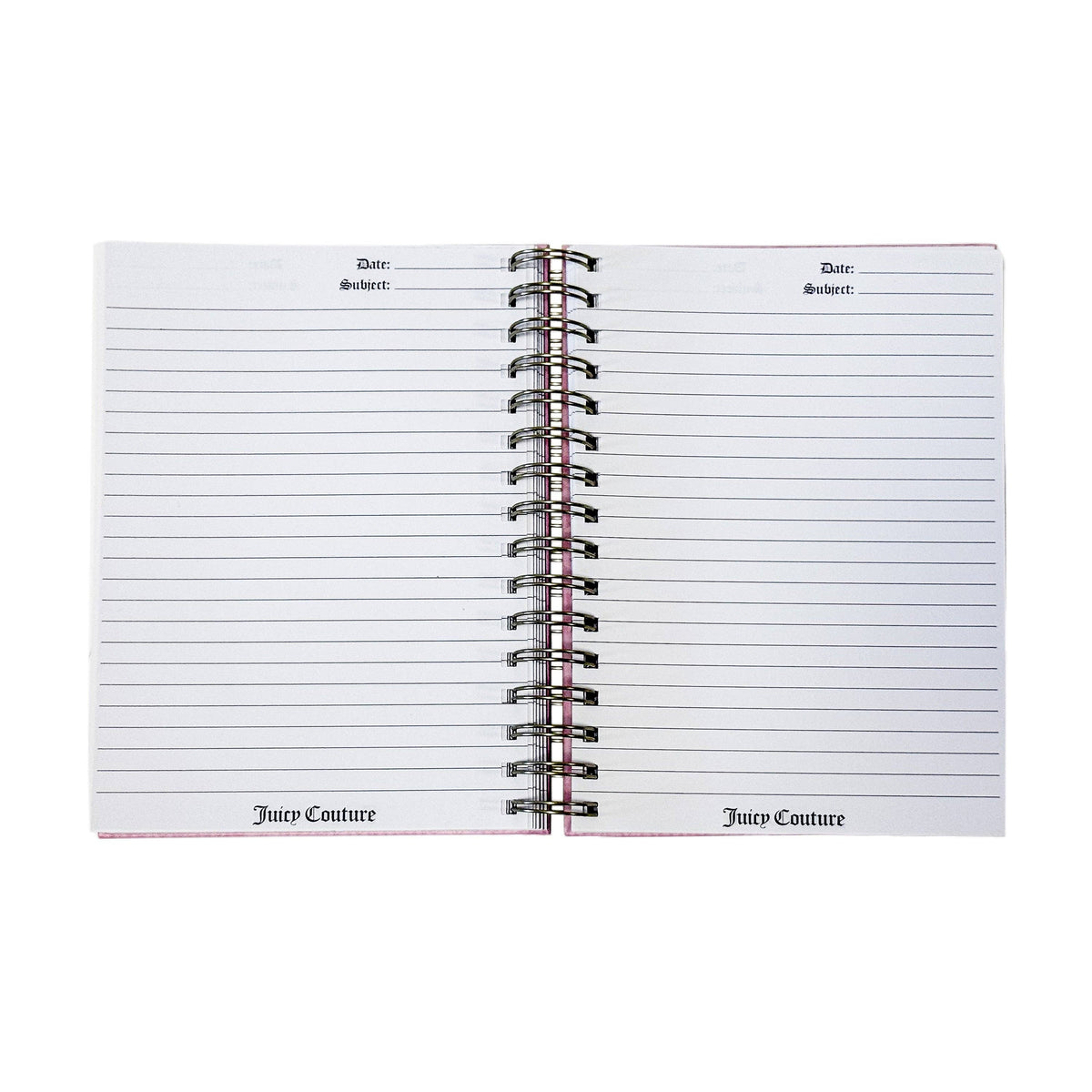 Juicy Couture Blush Spiral Notebook, Notes Thoughts Dreams, Rose Gold Foil, Pom Keychain, Lined Pages Journal, 5.8 x 8.3 in